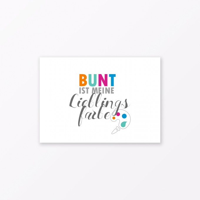 TYPOP Postkarte „Bunt ist meine Lieblingsfarbe“ DIN A6 TYPOP Postkarte „Bunt ist meine Lieblingsfarbe“ DIN A6