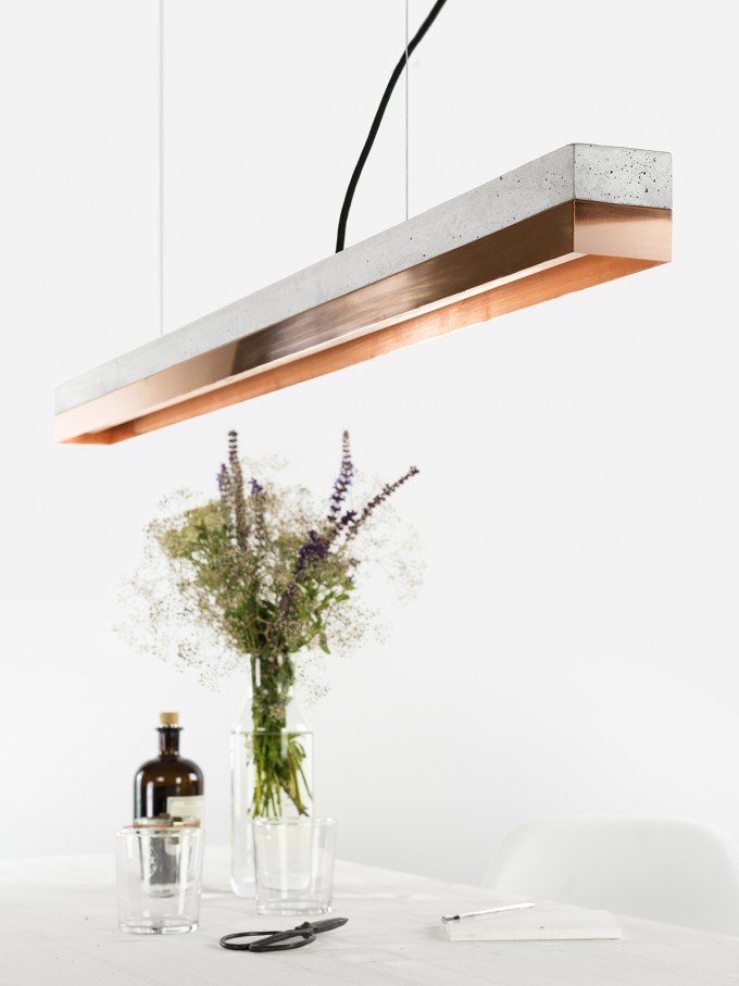 GANTlights - Beton Hängeleuchte [C1]copper Lampe Kupfer minimalistisch