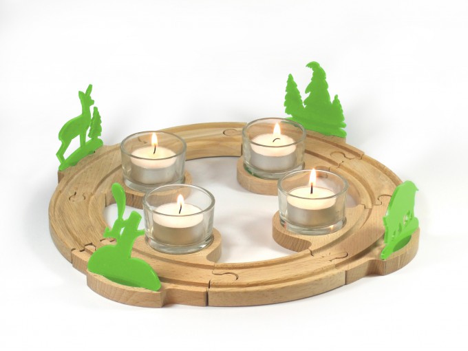 Kleine Advents-Bahn, Adventskranz mit Schienen - von Neue Freunde Kleine Advents-Bahn, Adventskranz mit Schienen - von Neue Freunde