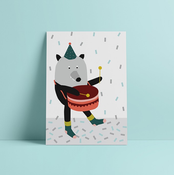 HEJ Marlen Poster "Party Wolf" A3