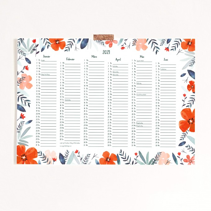 Paperlandscape | Kalender 2021 | Posterkalender A3 | Pflanzen Kalender | botanisch | Wildblumen Paperlandscape | Kalender 2021 | Posterkalender A3 | Pflanzen Kalender | botanisch | Wildblumen