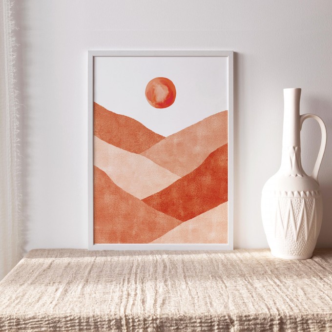 Paperlandscape | Kunstdruck | Landschaftsbild in Terrakotta | Wüste | verschiedene Größen