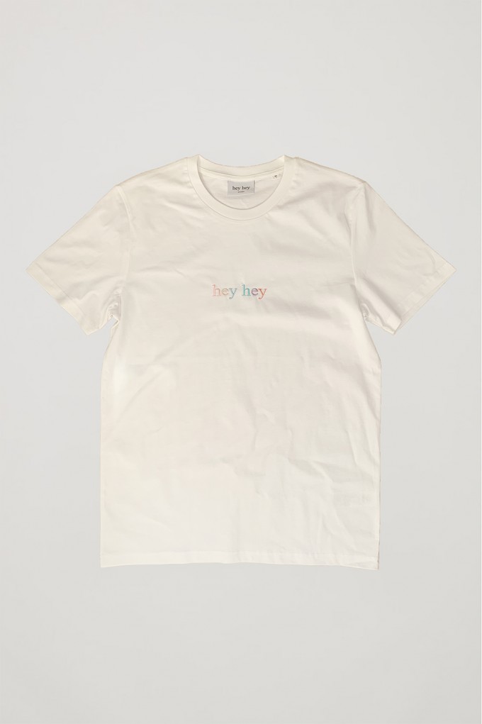 hey hey embroidered Rainbow T-Shirt hey hey embroidered Rainbow T-Shirt