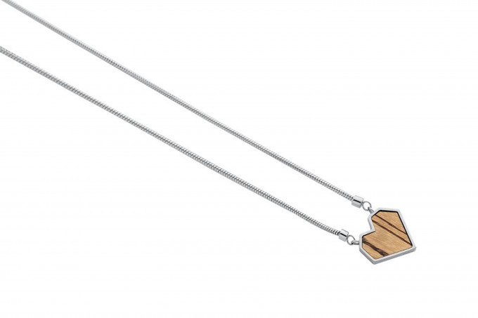 BeWooden Halskette mit Anhänger - Holz Detail - Motiv Herz - "Lini Necklace Heart"