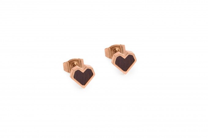 BeWooden Ohrringe mit Holzdetail - Ohrstecker - Motiv Herz - "Rose Earrings Heart" BeWooden Ohrringe mit Holzdetail - Ohrstecker - Motiv Herz - "Rose Earrings Heart"