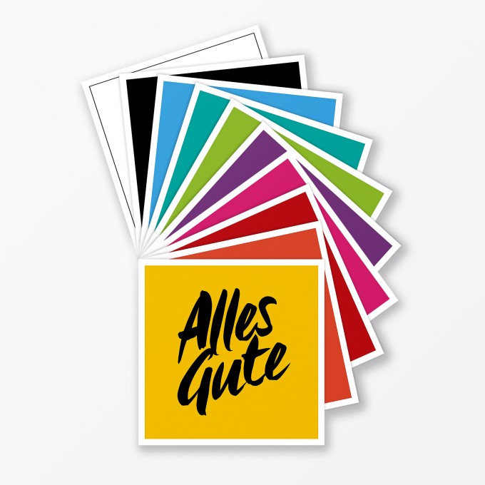 TYPOP 10-teiliges Set Glückwunschkarten "Alles Gute" quadratisch - verschiedene Farben (ohne Umschläge) TYPOP 10-teiliges Set Glückwunschkarten "Alles Gute" quadratisch - verschiedene Farben (ohne Umschläge)