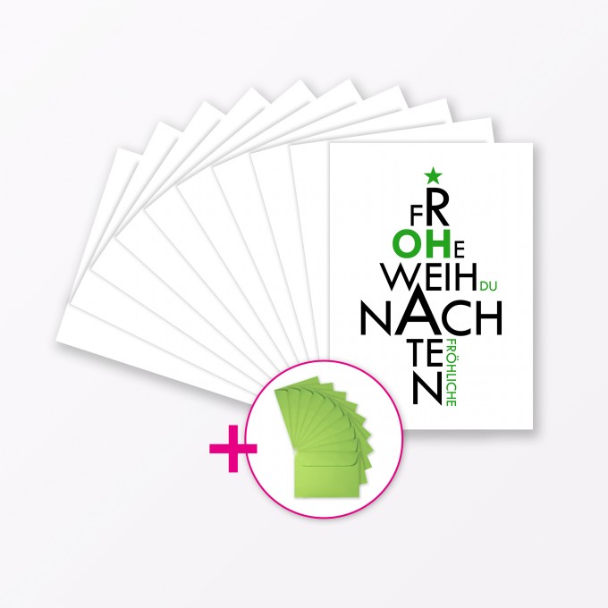 TYPOP 10-teiliges Set Weihnachtskarte „Oh du Fröhliche“ A6 inkl. 10 Umschläge TYPOP 10-teiliges Set Weihnachtskarte „Oh du Fröhliche“ A6 inkl. 10 Umschläge