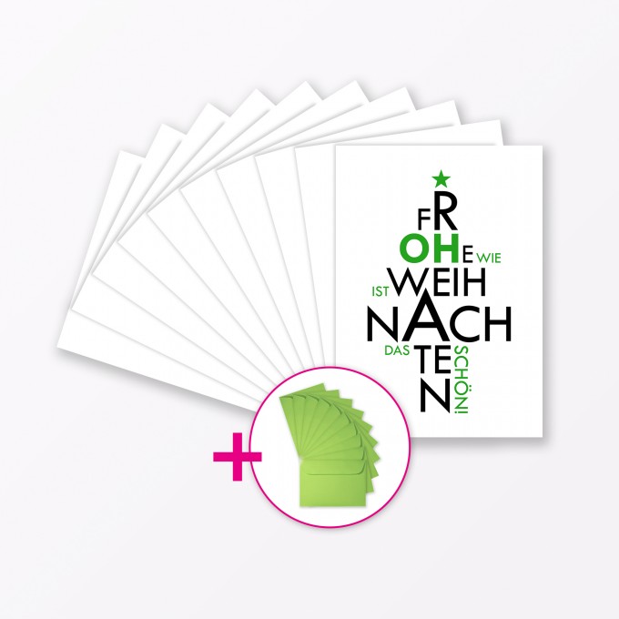 TYPOP 10-teiliges Set Weihnachtskarte "Oh wie ist das schön" A6 inkl. 10 Umschläge TYPOP 10-teiliges Set Weihnachtskarte "Oh wie ist das schön" A6 inkl. 10 Umschläge