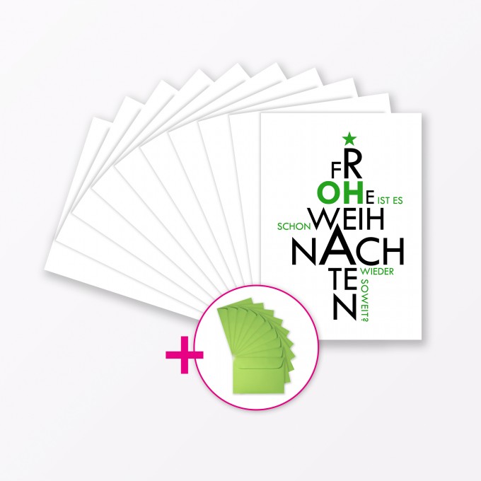 TYPOP 10-teiliges Set Weihnachtskarte „Oh ist es schon wieder soweit“ A6 inkl. 10 Umschläge TYPOP 10-teiliges Set Weihnachtskarte „Oh ist es schon wieder soweit“ A6 inkl. 10 Umschläge