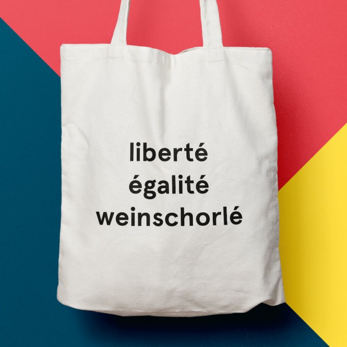 edition ij Baumwolltasche "liberté égalité weinschorlé" edition ij Baumwolltasche "liberté égalité weinschorlé"
