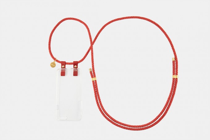 Lapàporter - iPhone Handykette mit Baumwollkordel Mélange, rot melange Lapàporter - iPhone Handykette mit Baumwollkordel Mélange, rot melange