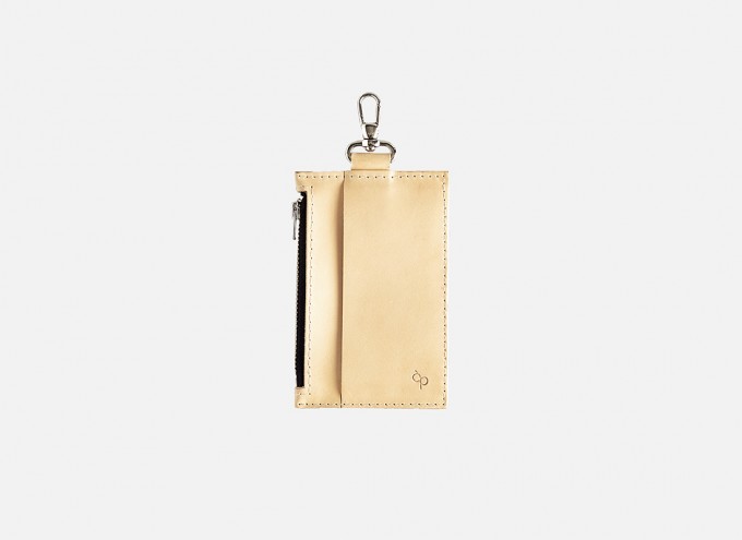 Lapàporter – Mini-Lederportemonnaie mit Karabiner, natur Lapàporter – Mini-Lederportemonnaie mit Karabiner, natur