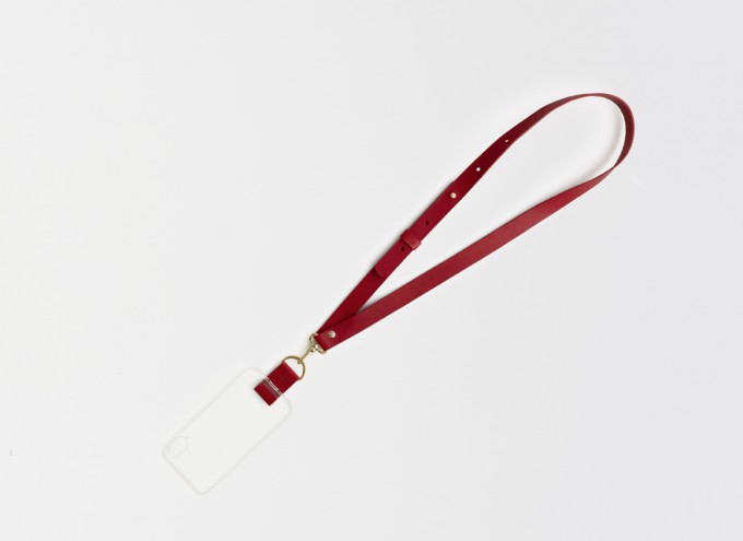 Lapàporter – Handykette Mit breitem Lederriemen, rot Lapàporter – Handykette Mit breitem Lederriemen, rot