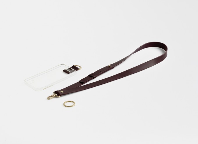 Lapàporter – Handykette Mit breitem Lederriemen, bordeaux Lapàporter – Handykette Mit breitem Lederriemen, bordeaux