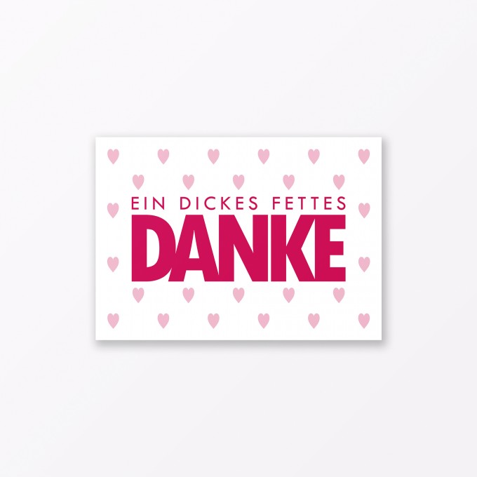 TYPOP Postkarte „Danke“ mit Herz WEISS A6 TYPOP Postkarte „Danke“ mit Herz WEISS A6