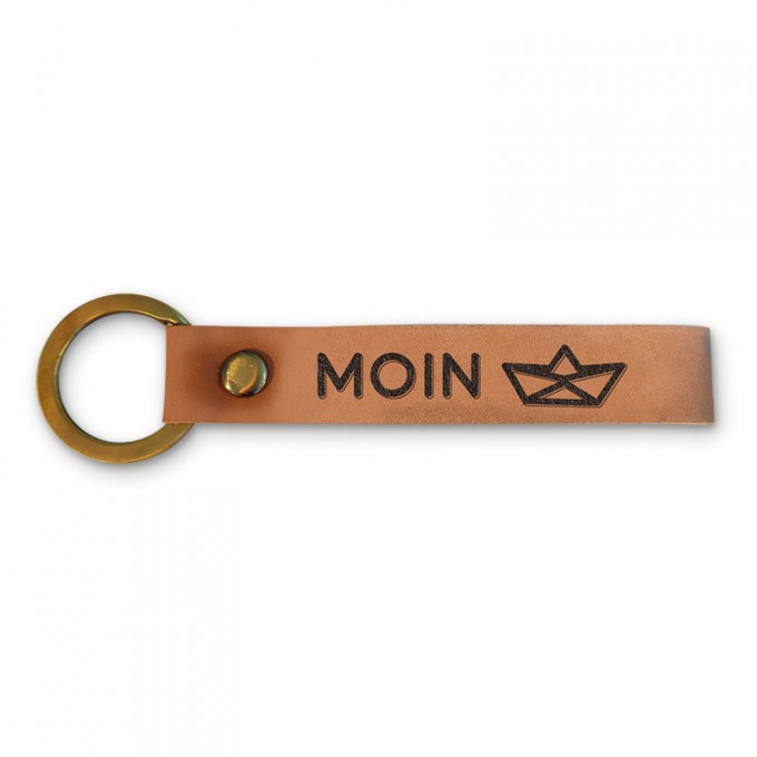 Stadtliebe® | Hamburg Leder Schlüsselanhänger mit Messing Ring "Moin" Stadtliebe® | Hamburg Leder Schlüsselanhänger mit Messing Ring "Moin"
