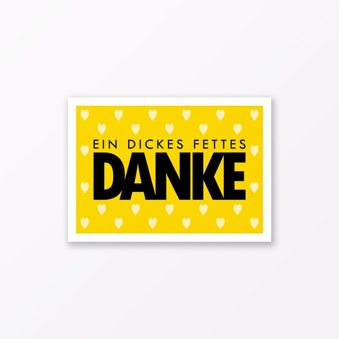 TYPOP Postkarte „Danke“ mit Herz GELB A6 TYPOP Postkarte „Danke“ mit Herz GELB A6