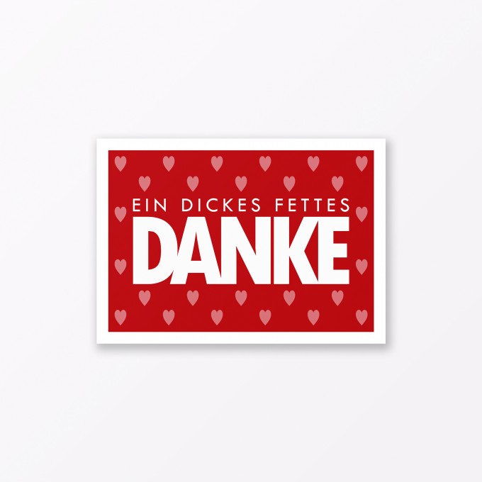TYPOP Postkarte „Danke“ mit Herz ROT A6 TYPOP Postkarte „Danke“ mit Herz ROT A6