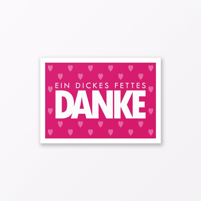 TYPOP Postkarte „Danke“ mit Herz PINK A6 TYPOP Postkarte „Danke“ mit Herz PINK A6