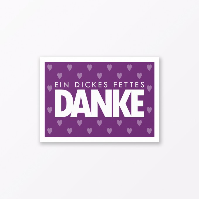 TYPOP Postkarte „Danke“ mit Herz VIOLETT A6 TYPOP Postkarte „Danke“ mit Herz VIOLETT A6