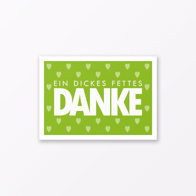 TYPOP Postkarte „Danke“ mit Herz GRÜN A6 TYPOP Postkarte „Danke“ mit Herz GRÜN A6