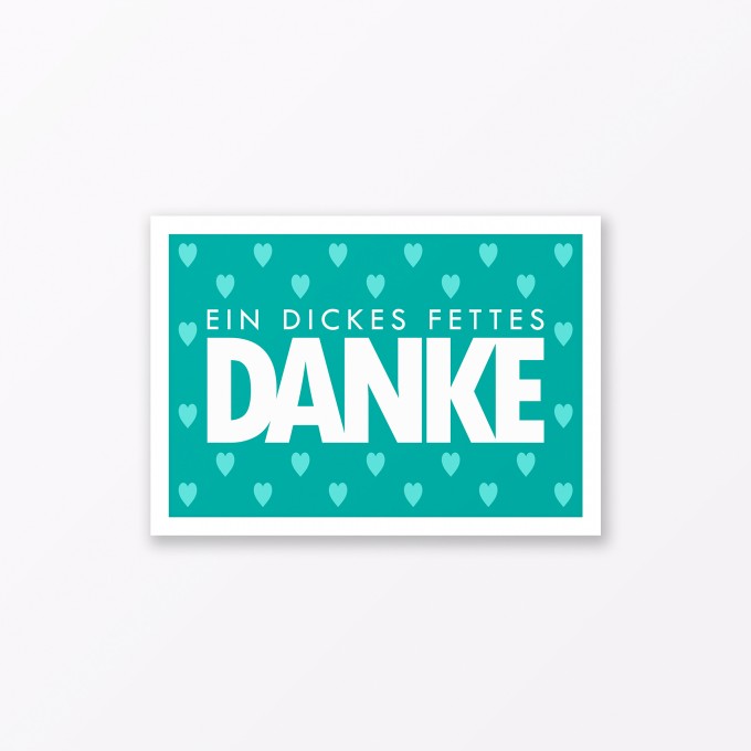 TYPOP Postkarte „Danke“ mit Herz TÜRKIS A6 TYPOP Postkarte „Danke“ mit Herz TÜRKIS A6