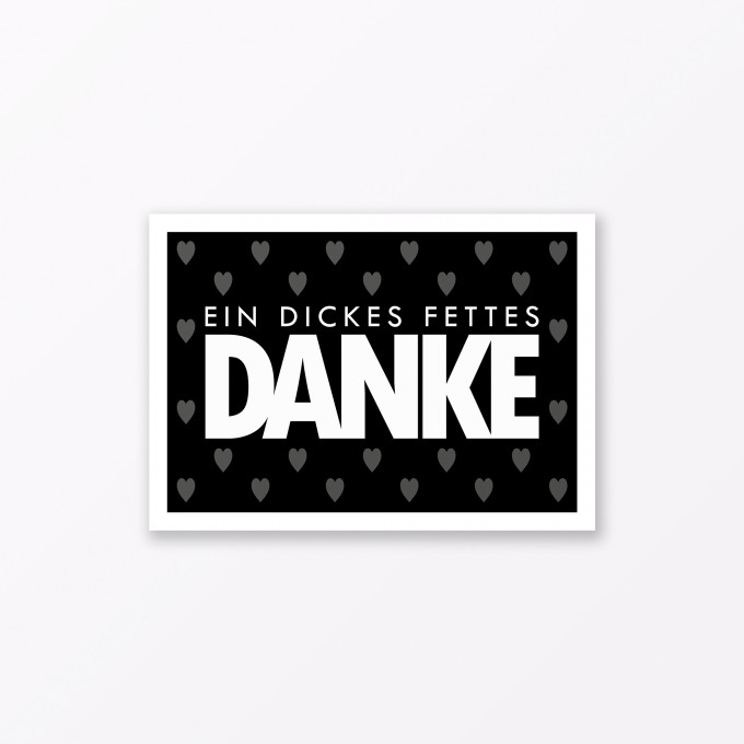 TYPOP Postkarte „Danke“ mit Herz SCHWARZ A6 TYPOP Postkarte „Danke“ mit Herz SCHWARZ A6
