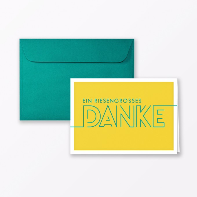 TYPOP Dankeskarte „Dankeschön“ GELB Klappkarte A6 inkl. Umschlag TYPOP Dankeskarte „Dankeschön“ GELB Klappkarte A6 inkl. Umschlag
