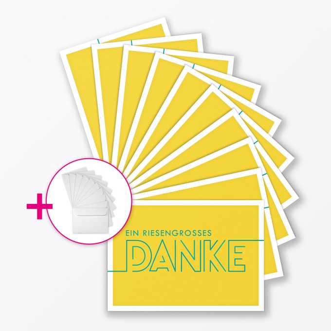 TYPOP 10-teiliges Set Dankeskarte „Dankeschön“ GELB Klappkarte A6 inkl. Umschläge weiss TYPOP 10-teiliges Set Dankeskarte „Dankeschön“ GELB Klappkarte A6 inkl. Umschläge weiss