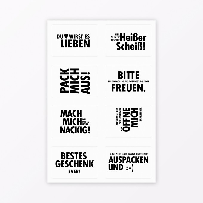 TYPOP 8-teiliges Geschenkaufkleber-Set DIN A7 (auf Bogen) TYPOP 8-teiliges Geschenkaufkleber-Set DIN A7 (auf Bogen)