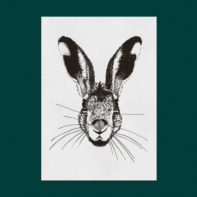Poster "Osterhase", Wanddeko, Riso Art Print A3 Poster "Osterhase", Wanddeko, Riso Art Print A3