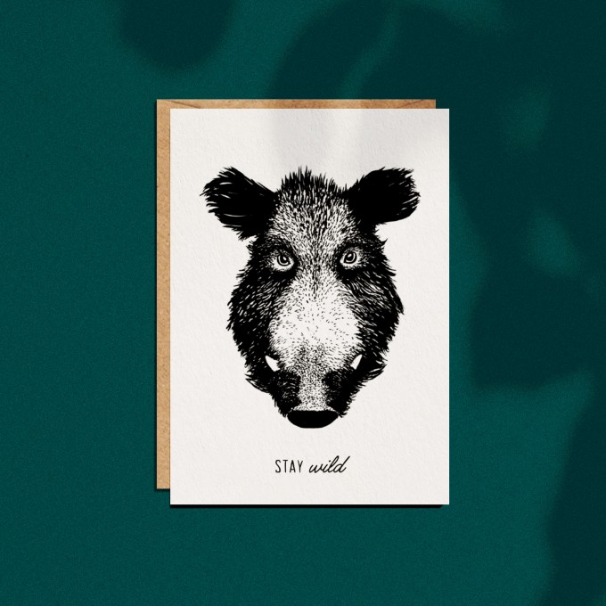 Grußkarte "Stay wild", A6 mit Umschlag Grußkarte "Stay wild", A6 mit Umschlag