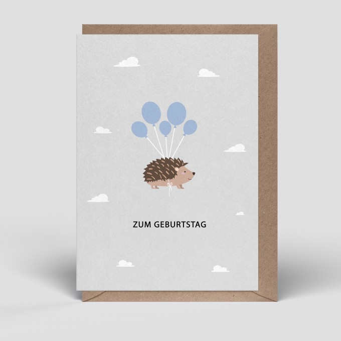 Klappkarte - Geburtstagskarte - Igel - Nr. 255 - Naturbedacht