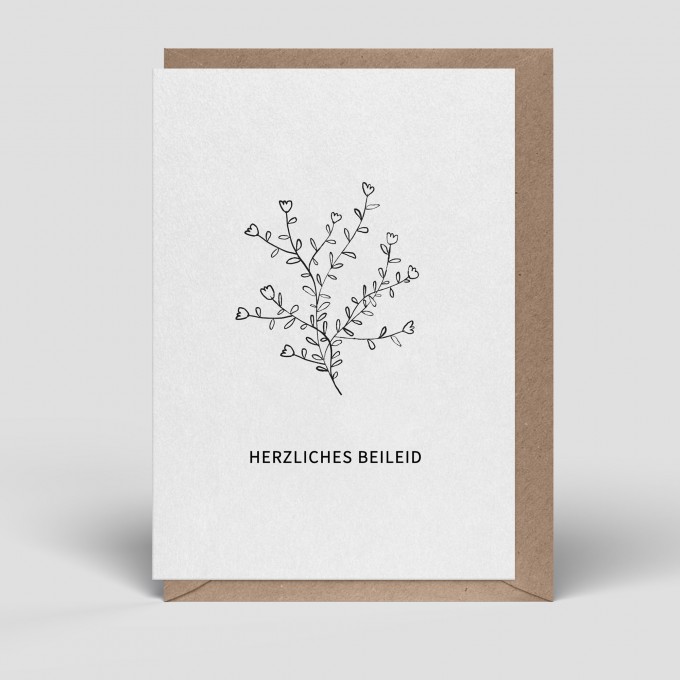 Klappkarte - Trauerkarte - Herzliches Beileid - Nr. 264 - Naturbedacht