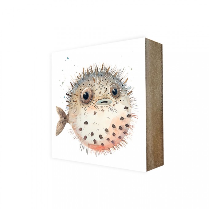 Stadtliebe® | Cube-Bild Sea-Linie „Kugelfisch Piet“