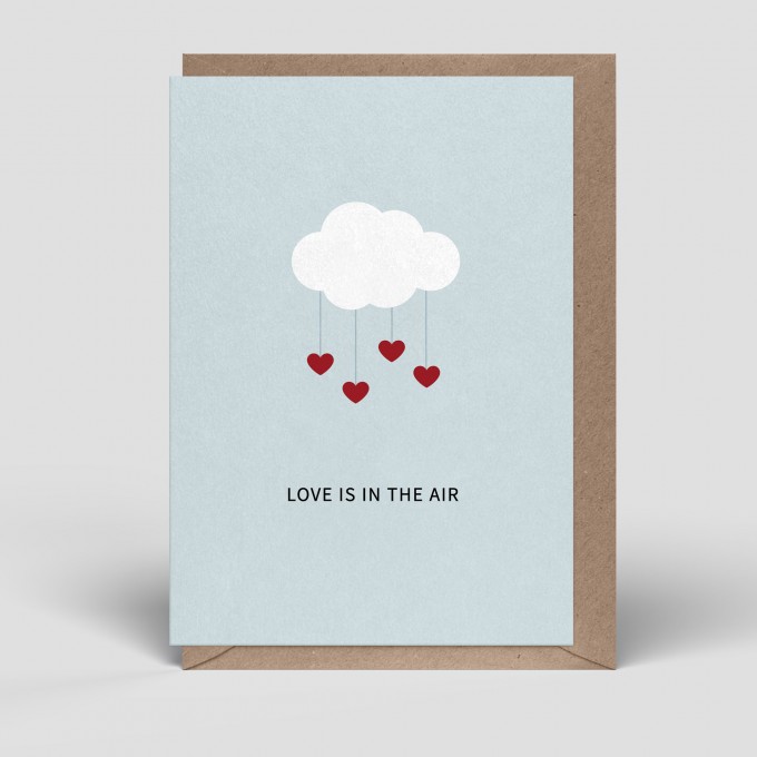 Klappkarte - Karte Liebe - Love is in the Air - Nr. 285 - Naturbedacht