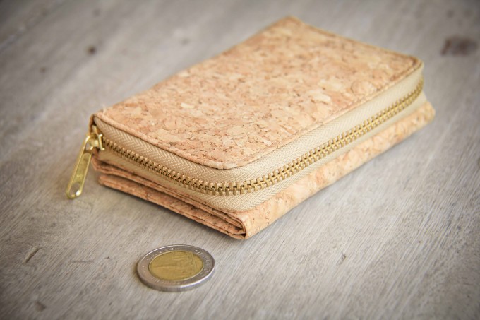 Handgefertigte dreifache Geldbörse, Portemonnaie aus Kork, einmalige Geschenke, Geldbeutel Damen/ Herren, Brieftasche mit Kartenfächern