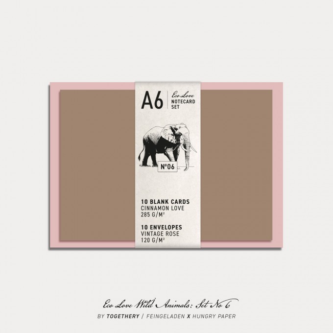 Feingeladen / Eco Love WILD ANIMALS Notecard Set No 6 / A6