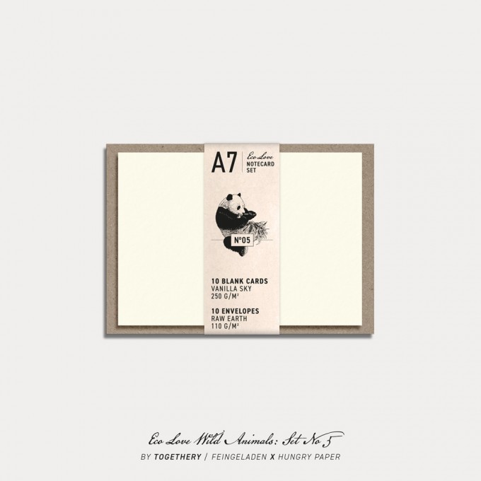 Feingeladen / Eco Love WILD ANIMALS Notecard Set No 5 / A7