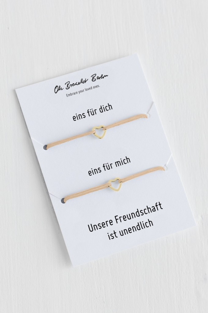 Oh Bracelet Berlin - 2er-Set: Freundschaftsarmband »Herz Outline« Farbe Gold Oh Bracelet Berlin - 2er-Set: Freundschaftsarmband »Herz Outline« Farbe Gold