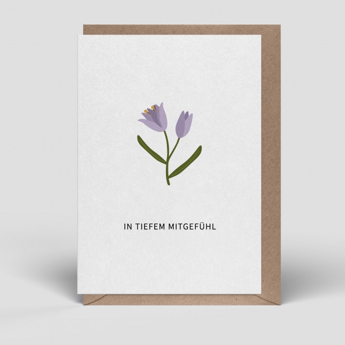 Klappkarte - Trauerkarte - Blume - Nr. 324 - Naturbedacht