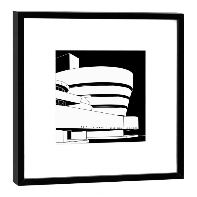 COGNOSCO Fine Art Print Guggenheim New York im Holzrahmen schwarz, 27 x 27 cm COGNOSCO Fine Art Print Guggenheim New York im Holzrahmen schwarz, 27 x 27 cm