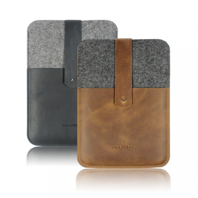 VANDEBAG - iPad mini Case aus Merino Wollfilz und Leder VANDEBAG - iPad mini Case aus Merino Wollfilz und Leder