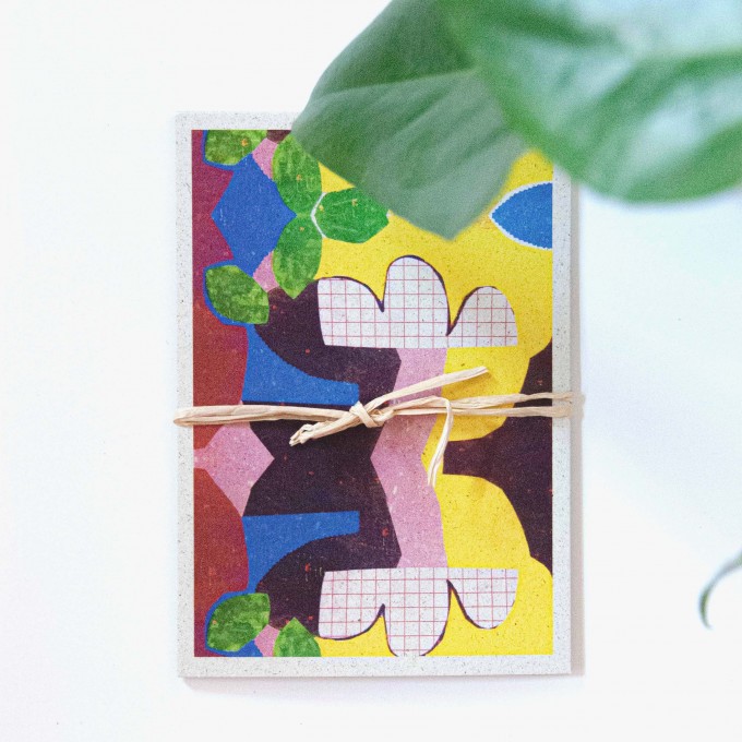 formwiese Kartenset »abstrakt« mit Kuverts (4 Grußkarten, Graspapier, vegane bio Farben)
