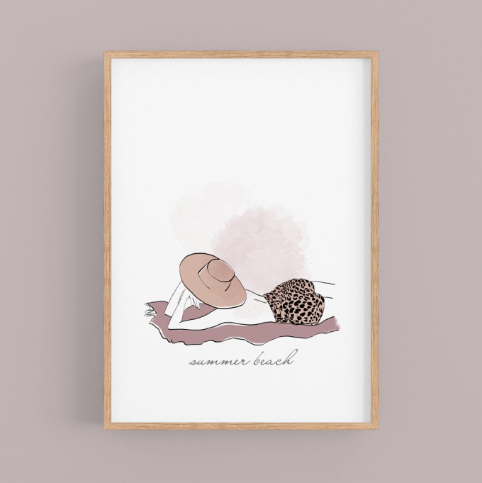 nathys_illustration - Poster/ Kunstdruck "summer beach" DINA4 nathys_illustration - Poster/ Kunstdruck "summer beach" DINA4