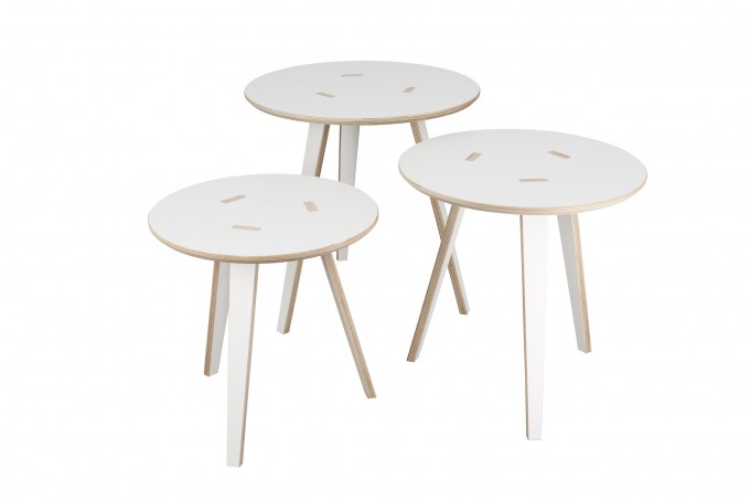 Tisch Tojo-rund 3er-Set