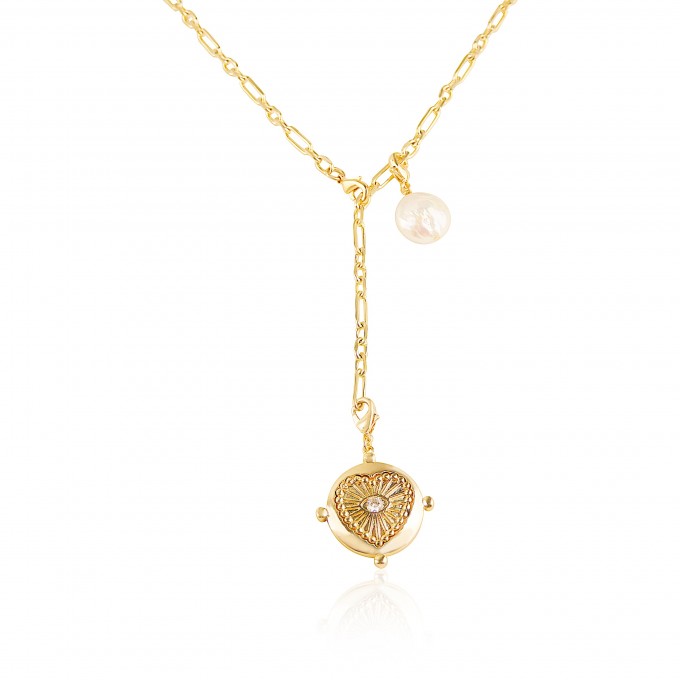 Valerie Chic - PROTECT YOUR HEART Halskette & Creolen - 18 Karat vergoldet Valerie Chic - PROTECT YOUR HEART Halskette & Creolen - 18 Karat vergoldet