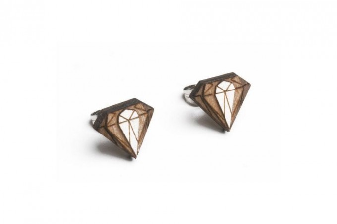 BeWooden Ohringe - Ohrstecker aus Holz - Diamond Earrings BeWooden Ohringe - Ohrstecker aus Holz - Diamond Earrings