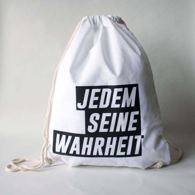 KINDERGELD TURNBEUTEL "GÜNTER" JEDEM SEINE WAHRHEIT KINDERGELD TURNBEUTEL "GÜNTER" JEDEM SEINE WAHRHEIT
