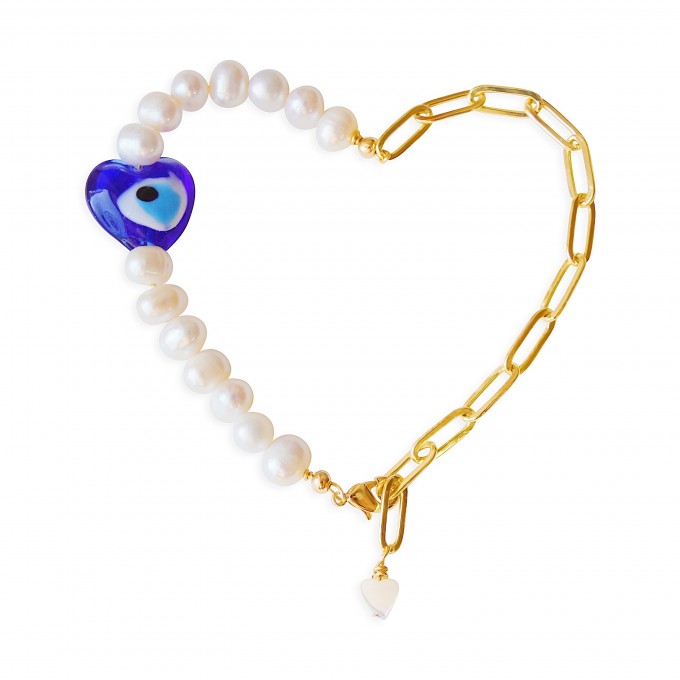 Valerie Chic - EVIL EYES Perlen Armband - 18 Karat vergoldet Valerie Chic - EVIL EYES Perlen Armband - 18 Karat vergoldet